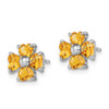 Lex & Lu Sterling Silver w/Rhodium Citrine Flower Post Earrings - 2 - Lex & Lu