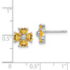 Lex & Lu Sterling Silver w/Rhodium Citrine Flower Post Earrings - 4 - Lex & Lu