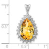 Lex & Lu Sterling Silver w/Rhodium Citrine & Diamond Pear Pendant - 3 - Lex & Lu