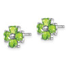 Lex & Lu Sterling Silver w/Rhodium Peridot Flower Post Earrings - 2 - Lex & Lu