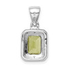 Lex & Lu Sterling Silver w/Rhodium Emerald-cut Peridot & Diamond Pendant - 4 - Lex & Lu