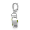 Lex & Lu Sterling Silver w/Rhodium Peridot Diamond Pendant - 2 - Lex & Lu