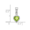 Lex & Lu Sterling Silver w/Rhodium Peridot Diamond Pendant - 3 - Lex & Lu