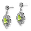 Lex & Lu Sterling Silver w/Rhodium Pear Peridot & Diamond Earrings LAL108991 - 2 - Lex & Lu