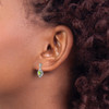 Lex & Lu Sterling Silver w/Rhodium Pear Peridot & Diamond Earrings LAL108991 - 3 - Lex & Lu