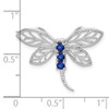 Lex & Lu Sterling Silver w/Rhodium Sapphire Dragonfly Pendant - 3 - Lex & Lu