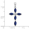 Lex & Lu Sterling Silver w/Rhodium Sapphire Diamond Pendant - 3 - Lex & Lu