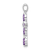 Lex & Lu Sterling Silver w/Rhodium Amethyst Diamond Pendant LAL109023 - 2 - Lex & Lu