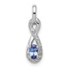 Lex & Lu Sterling Silver Tanzanite & Diamond Pendant LAL109033 - Lex & Lu