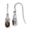Lex & Lu Sterling Silver Diamond and Smoky Quartz Earrings LAL109058 - Lex & Lu