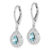 Lex & Lu Sterling Silver Aquamarine Lever Back Earrings - 2 - Lex & Lu