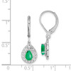 Lex & Lu Sterling Silver Emerald Teardrop Lever Back Earrings - 4 - Lex & Lu