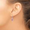 Lex & Lu Sterling Silver Glass Filled Ruby Teardrop Lever Back Earrings - 3 - Lex & Lu