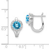 Lex & Lu Sterling Silver White Topaz & Light Swiss Blue Topaz Hinged Earrings - 4 - Lex & Lu