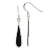 Lex & Lu Sterling Silver Black Stone Earrings - Lex & Lu