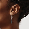 Lex & Lu Sterling Silver Black Stone Earrings - 3 - Lex & Lu