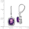 Lex & Lu Sterling Silver Diamond Amethyst Earrings LAL109130 - 4 - Lex & Lu