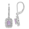 Lex & Lu Sterling Silver Diamond & Pink Quartz Earrings LAL109147 - Lex & Lu