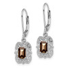 Lex & Lu Sterling Silver Diamond & Smoky Quartz Earrings LAL109148 - 2 - Lex & Lu