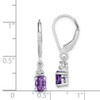 Lex & Lu Sterling Silver Diamond & Amethyst Earrings LAL109158 - 4 - Lex & Lu