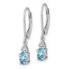 Lex & Lu Sterling Silver Diamond & Light Blue Topaz Earrings LAL109159 - 2 - Lex & Lu