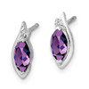 Lex & Lu Sterling Silver Diamond & Amethyst Earrings LAL109162 - 2 - Lex & Lu