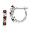 Lex & Lu Sterling Silver Garnet & Diamond Earrings LAL109182 - Lex & Lu