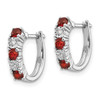 Lex & Lu Sterling Silver Garnet & Diamond Earrings LAL109182 - 2 - Lex & Lu