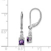 Lex & Lu Sterling Silver Amethyst Diamond Earrings LAL109187 - 4 - Lex & Lu