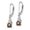 Lex & Lu Sterling Silver Smoky Quartz Diamond Earrings LAL109188 - 2 - Lex & Lu