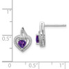 Lex & Lu Sterling Silver Amethyst Diamond Earrings LAL109198 - 4 - Lex & Lu