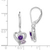 Lex & Lu Sterling Silver Amethyst & Pink Quartz & Diamond Heart Earrings - 4 - Lex & Lu