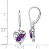 Lex & Lu Sterling Silver Amethyst Diamond Earrings LAL109219 - 4 - Lex & Lu