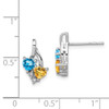 Lex & Lu Sterling Silver Blue Topaz & Citrine Diamond Earrings - 4 - Lex & Lu