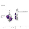 Lex & Lu Sterling Silver Amethyst Diamond Earrings LAL109222 - 4 - Lex & Lu