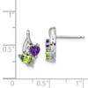 Lex & Lu Sterling Silver Amethyst Peridot Diamond Earrings LAL109225 - 4 - Lex & Lu