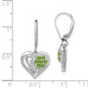 Lex & Lu Sterling Silver Peridot Diamond Earrings LAL109226 - 4 - Lex & Lu