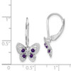Lex & Lu Sterling Silver Amethyst & Diamond Butterfly Earrings LAL109228 - 4 - Lex & Lu