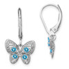 Lex & Lu Sterling Silver Blue Topaz & Diamond Earrings LAL109229 - Lex & Lu
