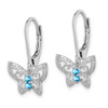 Lex & Lu Sterling Silver Blue Topaz & Diamond Earrings LAL109235 - 2 - Lex & Lu