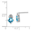 Lex & Lu Sterling Silver w/Rhodium Diamond Lt Swiss Blue Topaz Post Earrings - 4 - Lex & Lu