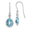 Lex & Lu Sterling Silver w/Rhodium Diamond Lt Swiss Blue Topaz Earrings - Lex & Lu