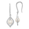 Lex & Lu Sterling Silver w/Rhodium Diamond and FW Cultured Pearl Earrings - Lex & Lu