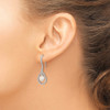 Lex & Lu Sterling Silver Rhod Plated Diamond & FW Cultured Pearl Dangle Earrings - 3 - Lex & Lu