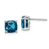 Lex & Lu Sterling Silver w/Rhodium London Blue Topaz Post Earrings - Lex & Lu