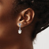 Lex & Lu Sterling Silver Rhod Plated Diamond FWC Pearl/Cr. Sapphire Earrings - 3 - Lex & Lu