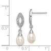 Lex & Lu Sterling Silver Rhod Plated Diamond & FWC Pearl Post Earrings LAL109261 - 2 - Lex & Lu