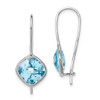 Lex & Lu Sterling Silver w/Rhodium Lt Swiss Blue Topaz Square Earrings - Lex & Lu