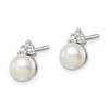 Lex & Lu Sterling Silver Rhod Plated Diamond & FWC Pearl Post Earrings LAL109268 - 2 - Lex & Lu