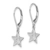 Lex & Lu Sterling Silver w/Rhodium Diamond Star Leverback Earrings - 2 - Lex & Lu